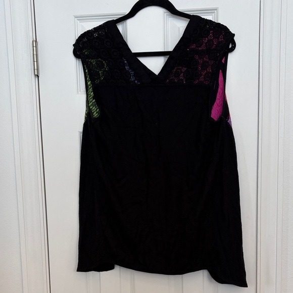 DESIGUAL Laju Black Sleeveless Asymmetrical Abstract Tank - Picture 6 of 7